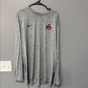 Nike Heather Gray Long Sleeve Shirt with Emblem